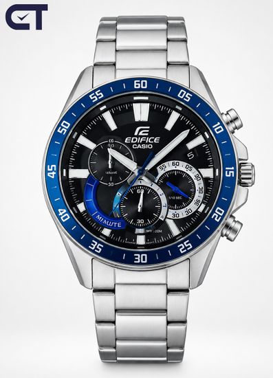 CASIO EFV-620D-1A2VUDF EDIFICE мужские наручные часы — стальной хронограф с черным циферблатом