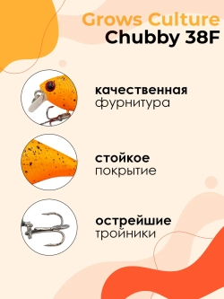 Воблер Chubby 38F цвет 045 4 г 0,5-1,0 м крэнк