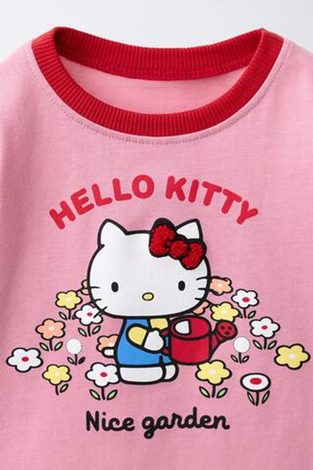 ZARA ФУТБОЛКА С ПРИНТОМ HELLO KITTY © SANRIO, РОЗОВЫЙ