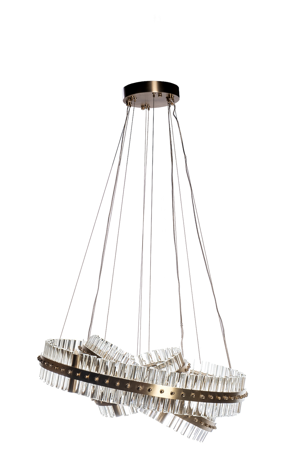 Люстра подвесная 70xh150см Garda Decor Galaxy прозрачная стекло/золото