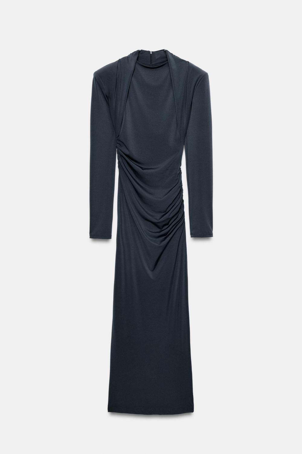 ПЛАТЬЕ МИДИ СО СБОРКАМИ И ПОДПЛЕЧНИКАМИ — ZARA