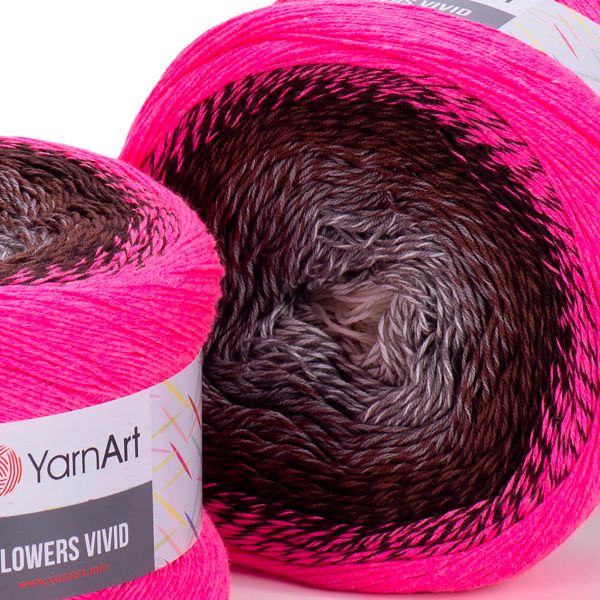 Пряжа YarnArt (ЯрнАрт) Flowers Vivid / уп.2 мот. по 250 г, 1000м, 501 секционный