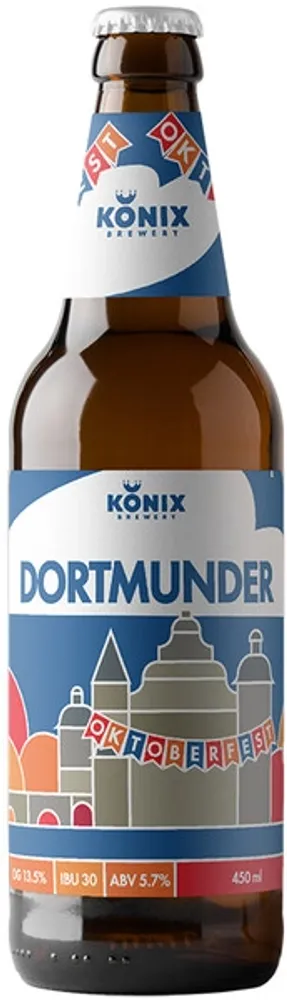 Пиво Коникс Дортмундер / Konix Brewery Dotmunder 0.45 - стекло