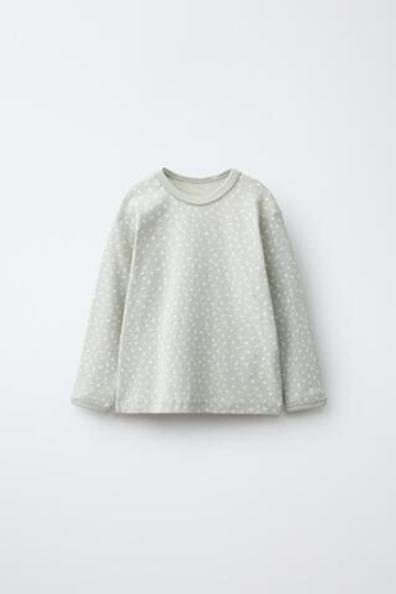 ZARA ПИЖАМА С АЖУРНЫМ УЗОРОМ И ЦВЕТОЧНЫМ ПРИНТОМ, ЗЕЛЕНОВАТЫЙ