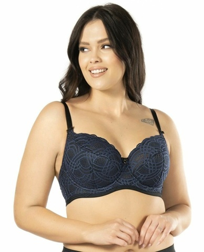 Красивый бюстгальтер Debora с чашками на тонком поролоне (Размер: 75E) (Цвет: темно-синий)