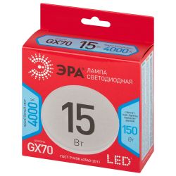 Лампа светодиодная ЭРА RED LINE LED GX-15W-840-GX70 R 15Вт таблетка яркий белый свет GX70 | Лампы cветодиодные Плоские (GX)