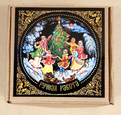 Ёлочная игрушка  диск с росписью "Снегурочка"