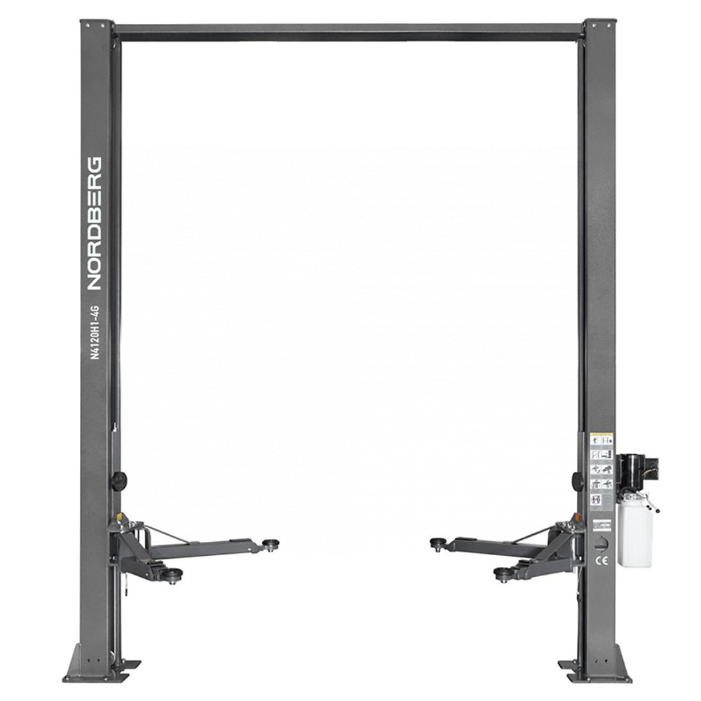 NORDBERG (N4120H1-4G_3+2_220) Подъемник двухстоечный 4 т, верхняя синхронизация, H=4 м, 220 В, серый