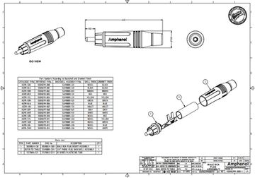 Amphenol ACPR-SRD - разъем RCA, цвет серый, с красным кольцом