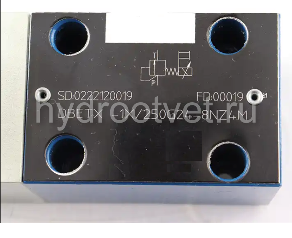 DBETX–1X/250G24–8NZ4M - Пропорциональный предохранительный клапан (расход до 1 л/мин), давление регулировки до 250 бар, сила тока на катушке 0.8 A max