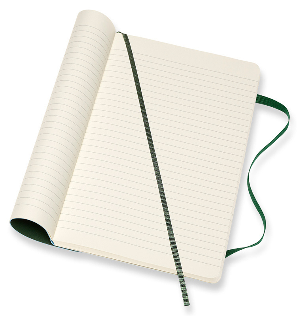 Блокнот Moleskine Classic Soft (QP616K15) Large 130х210мм 192стр. линейка мягкая обложка зеленый
