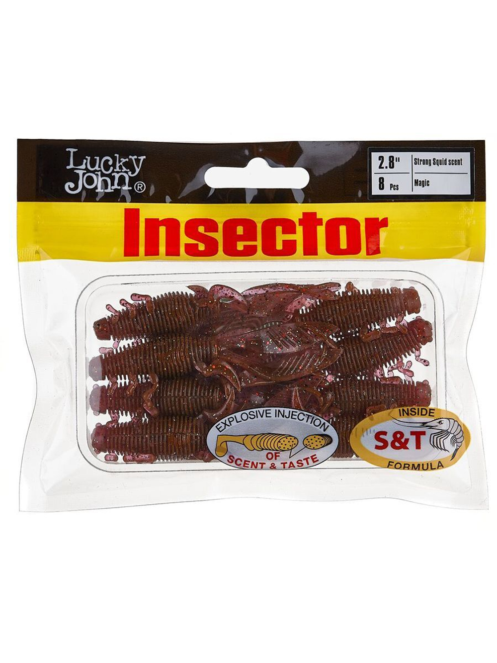 Виброхвосты съедобные искусственные LJ Pro Series INSECTOR 2,8in (07.00)/T65 8 шт. в упак.