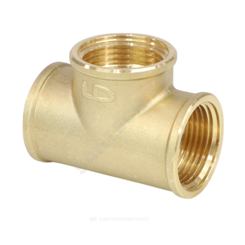 Тройник латунь Ду 40 (1 1/2") ВР LD LD.65.514.40
