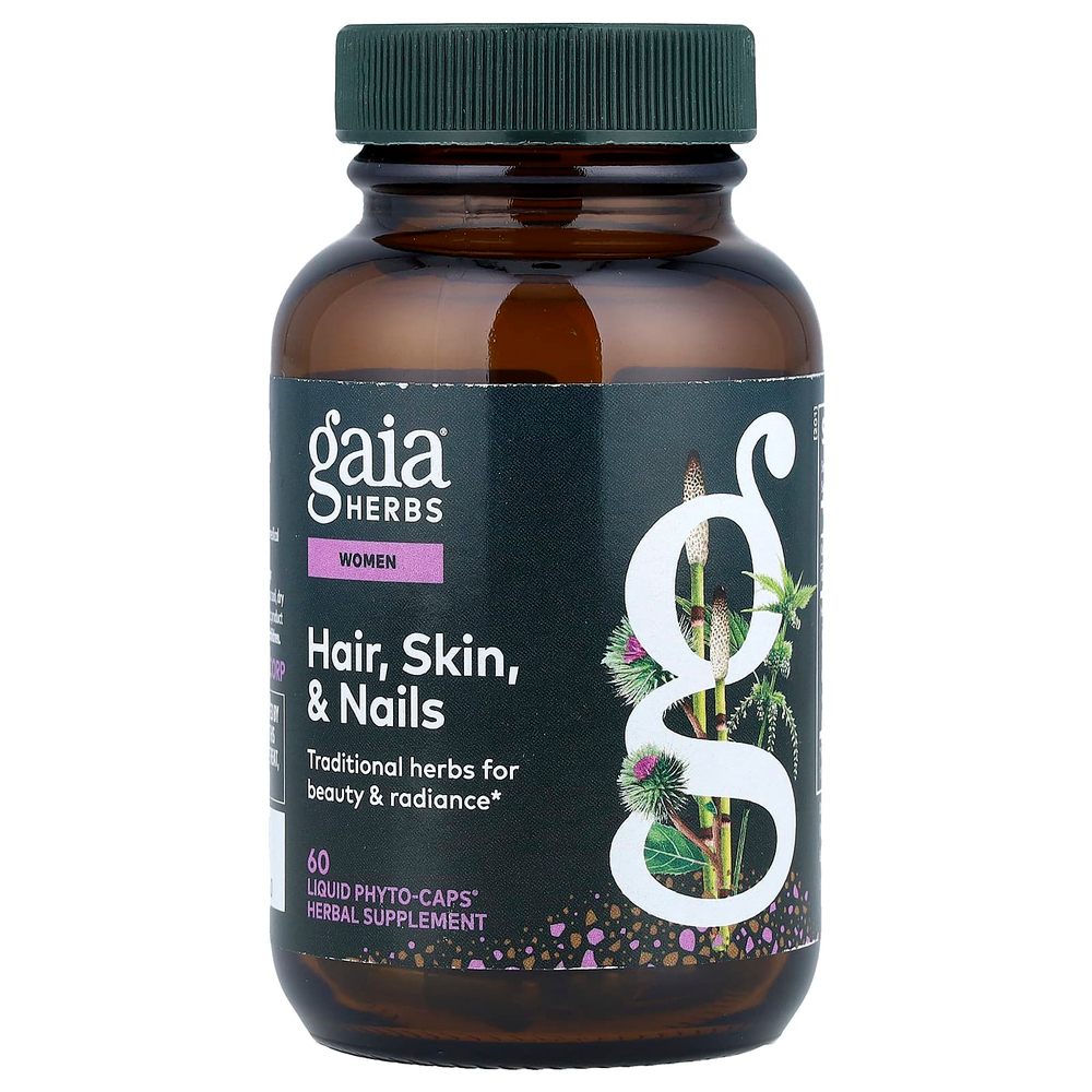 Gaia Herbs, для женщин, для волос, кожи и ногтей, 60 капсул Phyto-Caps®