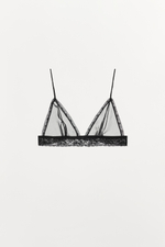 БЮСТГАЛЬТЕР ИЗ ЖОРЖЕТА С КРУЖЕВОМ — ZARA