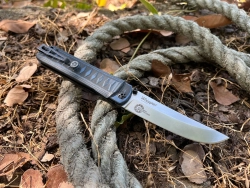 Складной нож Whisper AUS-10Co StoneWash Blue, на подшипнике
