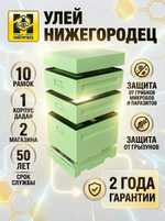 Улей ППУ Нижегородец 10 рамок Комплект 1корпус Дадан + 2 Магазина