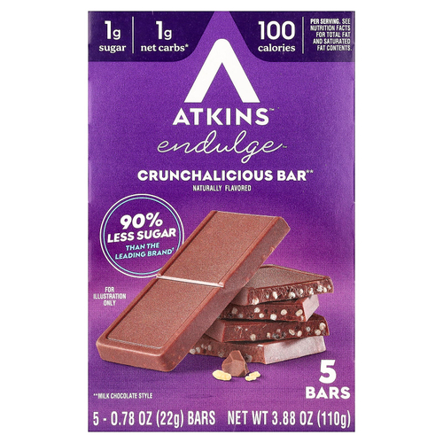 Atkins, Endulge ™, хрустящий батончик, 5 батончиков, 22 г (0,78 унции)