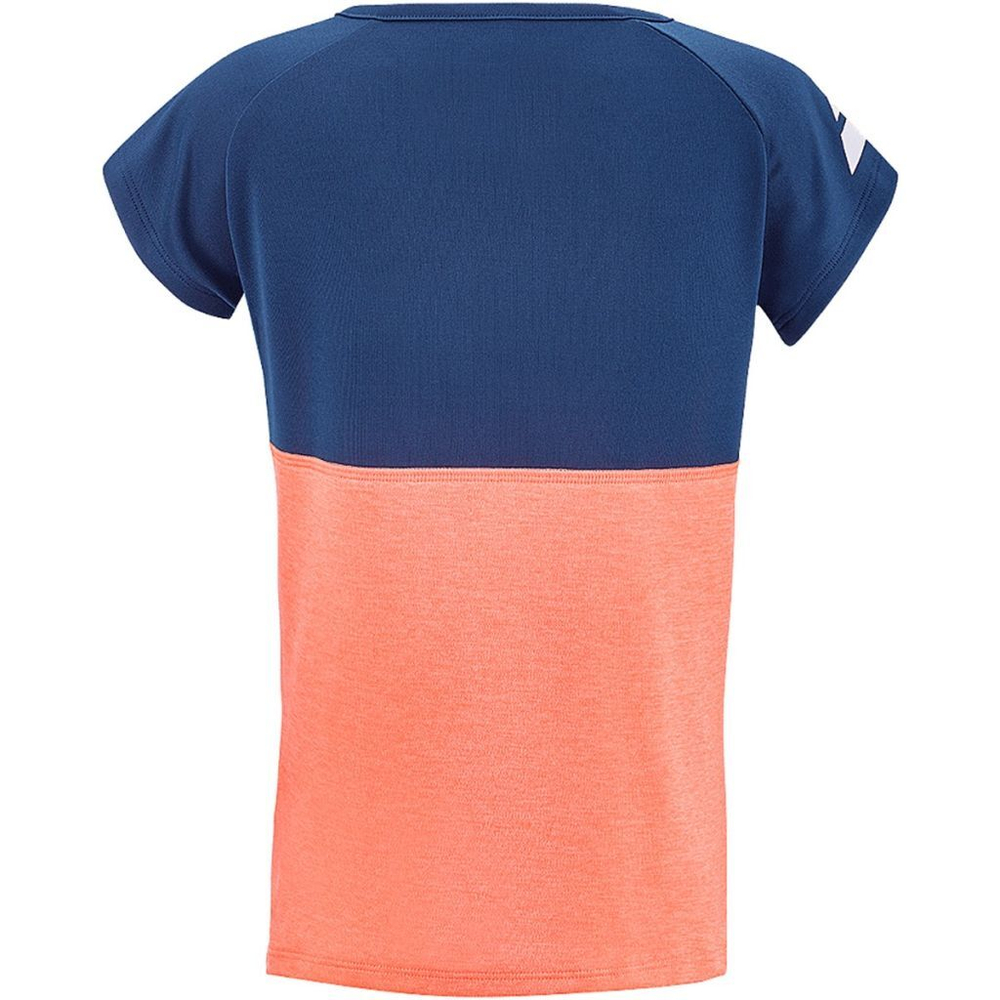 Футболка для девочки теннисная Babolat Play Cap Sleeve Top Girl - fluo strike/estate blue