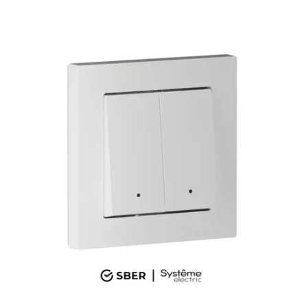 ATLASDESIGN SMART 2-кл. ВЫКЛЮЧАТЕЛЬ с подсв., Zigbee, сх.5, L+N, 10А, мех., БЕЛЫЙ