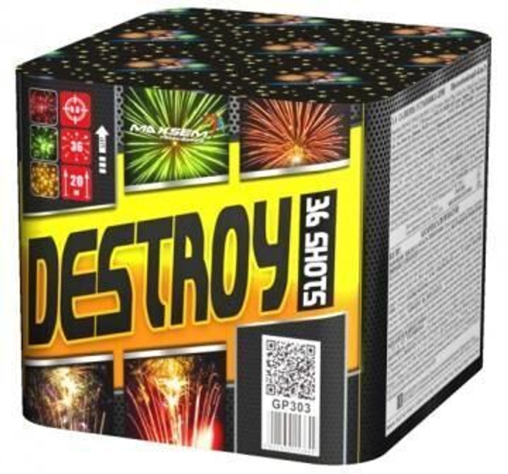 Батарея салютов "Destroy" GP303 36 залпов * 0.6"