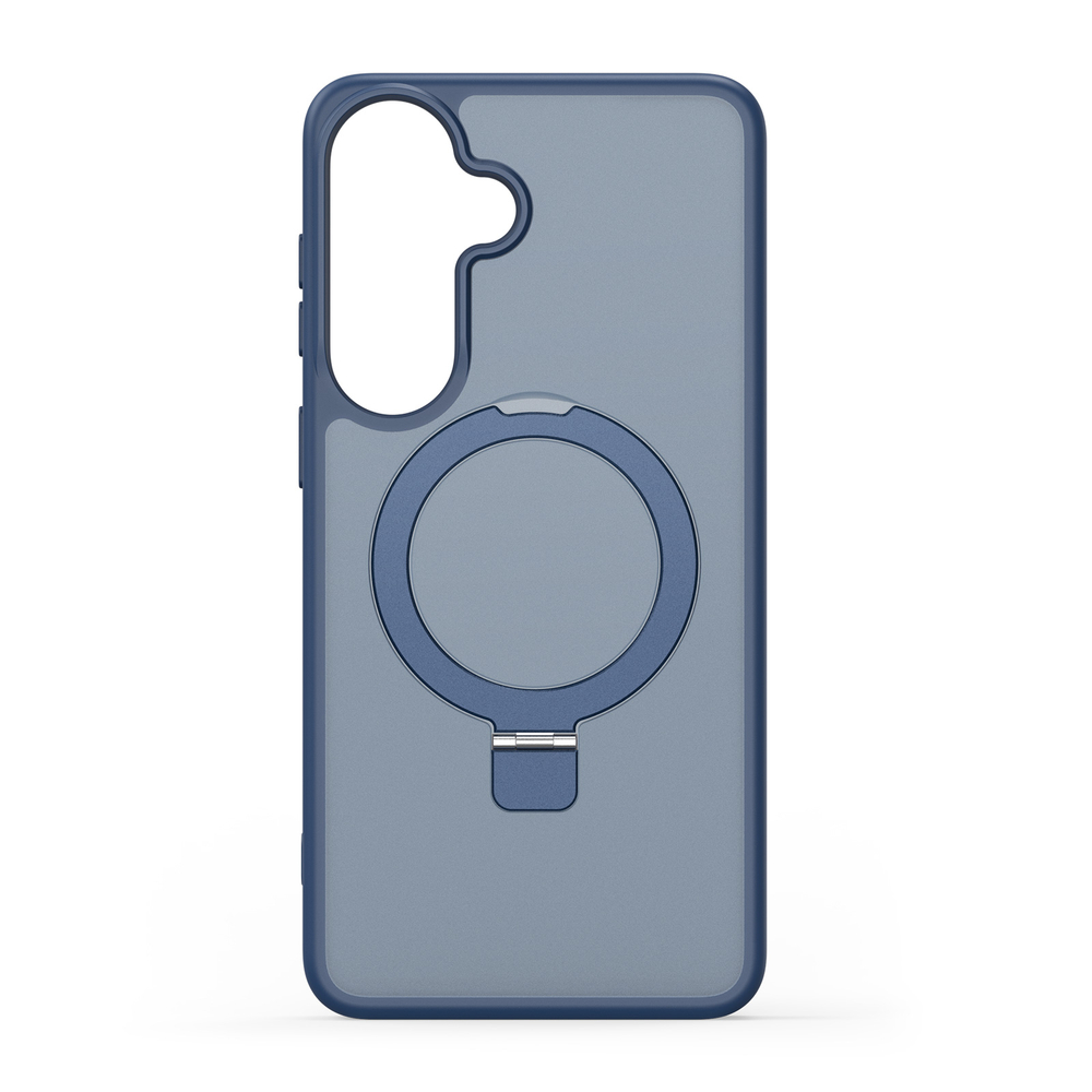 Матовый чехол темно-синего цвета с MagSafe для Samsung Galaxy S26, серия Yind Series Case от Dux Ducis (версия с магнитной откидной подставкой)