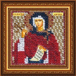 ема: Религия, иконы, святые¶Техника: Вышивание бисером¶Размер: 6,5х6,5см (в рамке 9х9 см)¶Основа: Тк
