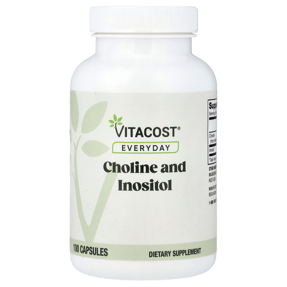Vitacost, холин и инозитол, 100 капсул