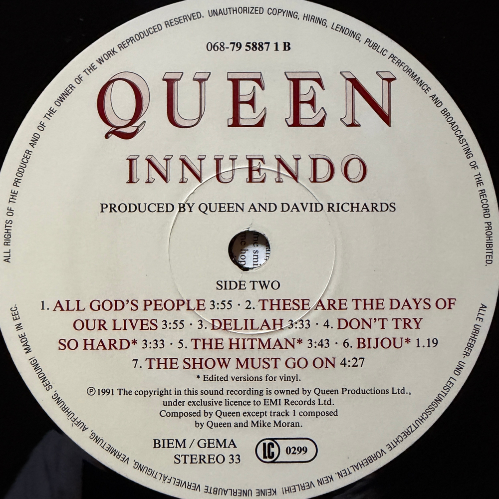 Queen ‎– Innuendo (Европа 1991г.)