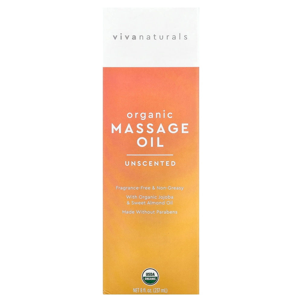 Viva Naturals, органическое массажное масло, без запаха, 237 мл (8 жидк. унций)