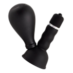 Черный вибратор 8см с грушей на сосок ToyFa Black&Red 905002-5
