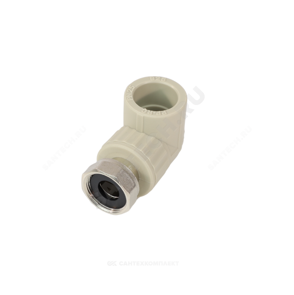 Угольник PP-R комбинированный серый Дн 25х3/4" с накидной гайкой VALFEX 10138025Г