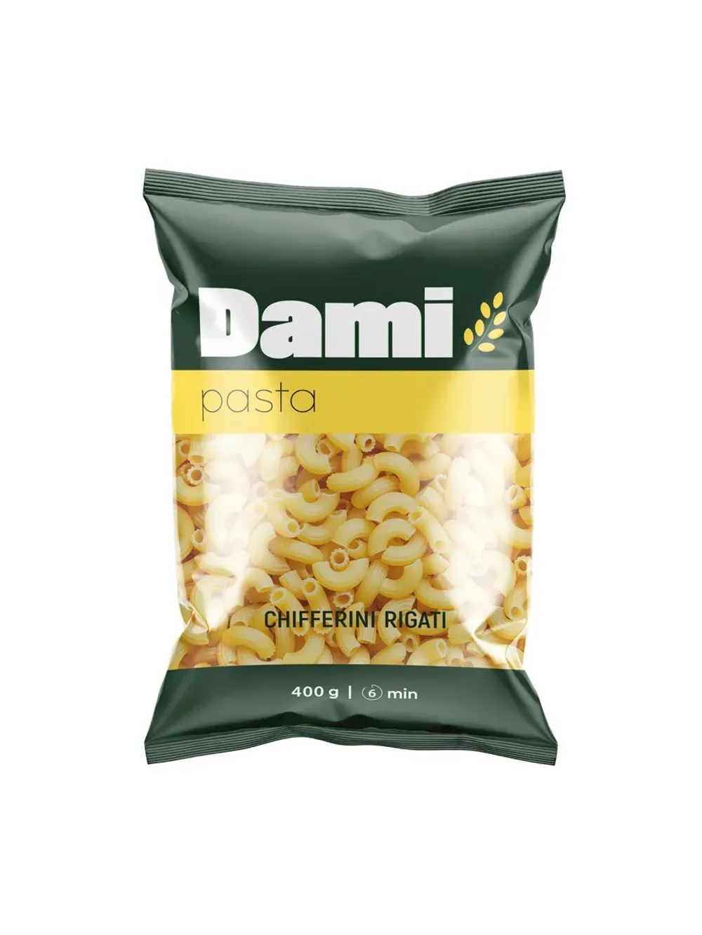 Макароны, Dami Pasta, рожок большой, 400 г