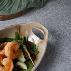 Блюдо овальное 24*12,5 см h5,5 см 210 мл для закусок Pearl Sea Stone с ручками Frutti di Mare [4]