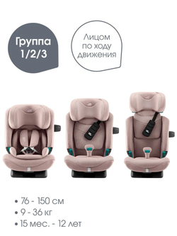 Автокресло 1/2/3 Britax Roemer ADVANSAFIX PRO Style Dusty Rose, от 15 месяцев до 12 лет, 9-36 кг, isofix, розовый