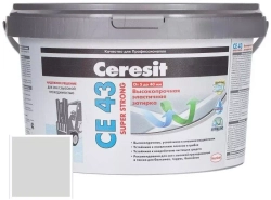 Затирка для широких швов от 5 до 40 мм. Ceresit CE 43 Super Strong дымчато-белая 2 кг