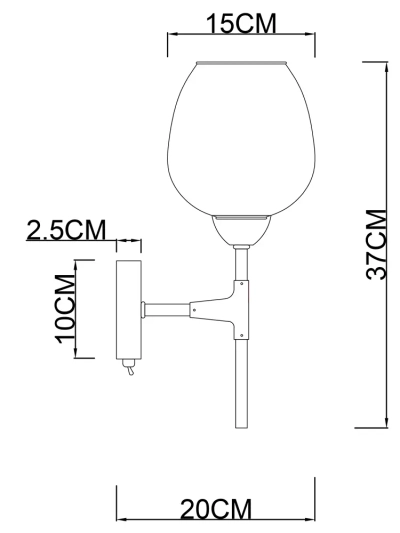 Бра Arte Lamp YUKA A4103AP-1CC, 1хE27