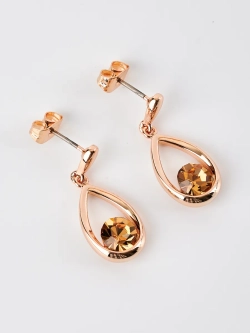Серьги-капли Белла с кристаллами Swarovski шампань