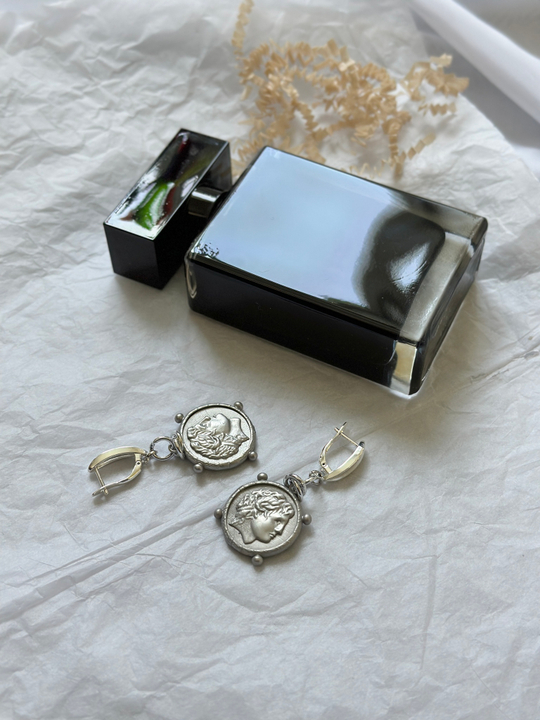 Coins silver matt Серьги арт.1590