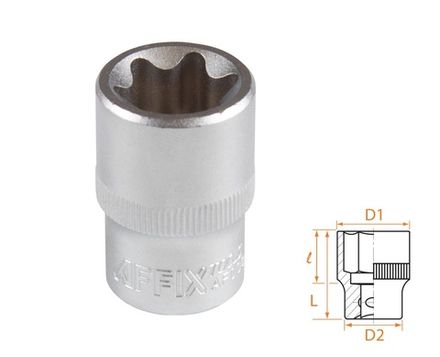 Цена на AFFIX (AF00043022) Головка торцевая TORX Е-стандарт 1/2", E22