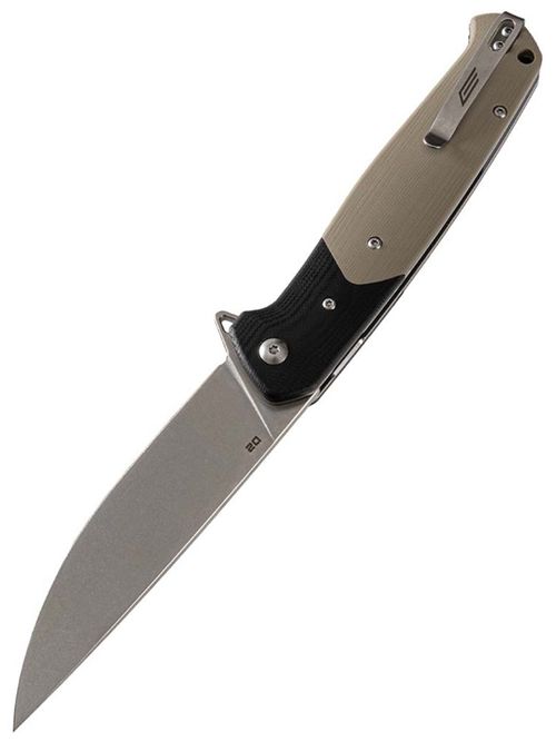 Нож складной GhostBlade Rune, сталь D2, Stonewash, 58-62 HRC, Drop-point, рукоять G10 песочная, замок Liner lock