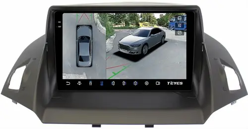 Магнитола для Ford Kuga 2 2012-2019 (без SYNC) - Teyes CC3-2K-360 монитор 9.5" 2K QLED на Android 10, Быстрая, CarPlay, 4G SIM-слот, 4 камеры в комплекте