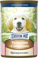 Консервы Happy Dog Хеппи Дог Натуральная линия для щенков с телятиной и сердцем 410 г