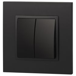 Выключатель ЭРА Elegance 14-1104-05 двойной 10АХ-250В IP20 антрацит | Эра Elegance