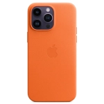 Кожаный чехол с поддержкой MagSafe Apple Leather Case для iPhone 14 Pro Max, Orange (Оранжевый)