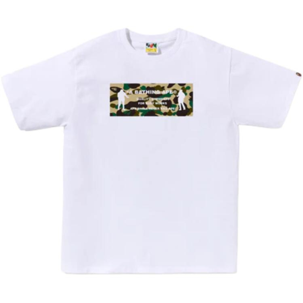 A Bathing Ape 1st Camo Army Name Tee белый коричневый