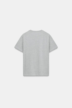 ZARA ФУТБОЛКА С КРУГЛЫМ ВЫРЕЗОМ, СЕРЫЙ МЕЛАНЖ
