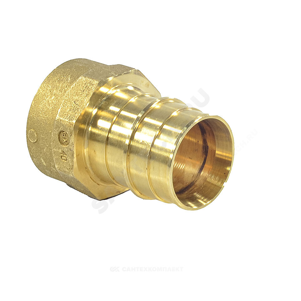 Муфта для PE-X труб радиальная латунь Дн 32х1/2" ВР РОС