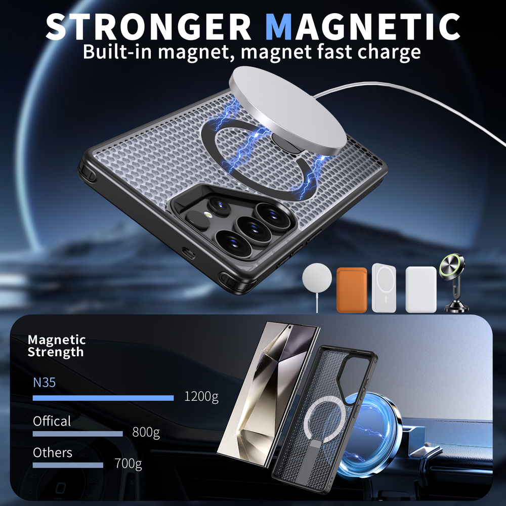 Прозрачный чехол Mesh Pro Magnetic Case для Samsung Galaxy S22 Ultra