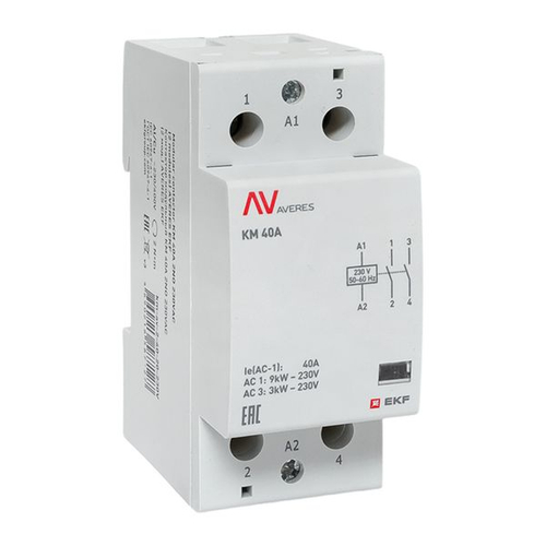 Контактор модульный КМ 40А 2NO 230В АС (2 мод.) AVERES EKF